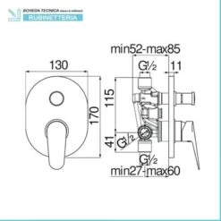 Set Doccia Cromato Nobili Hof Con Soffione Tondo 25 Cm, Kit Doccia E Miscelatore -Stile Bagno 70299045 4