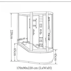 SIMBA VASCA BAGNO E DOCCIA IDROMASSAGGIO SPA 170 X 90 Cm CROMOTERAPIA Mod. Paradise -Stile Bagno 7035469 5