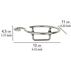 WENKO Porta Asciugacapelli Milano - Con Portacavo, Per Il Montaggio A Parete, Acciaio, 12 X 4.5 X 11 Cm, Cromo -Stile Bagno 70745775 4