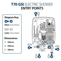 Triton Showers Sfx7008gsi T70gsi 8,5 kW, Colore: Bianco -Stile Bagno 70848738 4