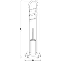 PIANTANA PORTA ROTOLO COPERTO E PORTASCOPINO CROMATO BASE TONDA -Stile Bagno 70975627 5
