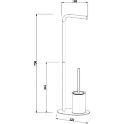 PORTAROTOLO A PIANTANA CON PORTASCOPINO E BASAMENTO OVALE CROMATO 7 PORTAROTOLO A PIANTANA CON PORTASCOPINO E BASAMENTO OVALE CROMATO -Stile Bagno 70975643 4