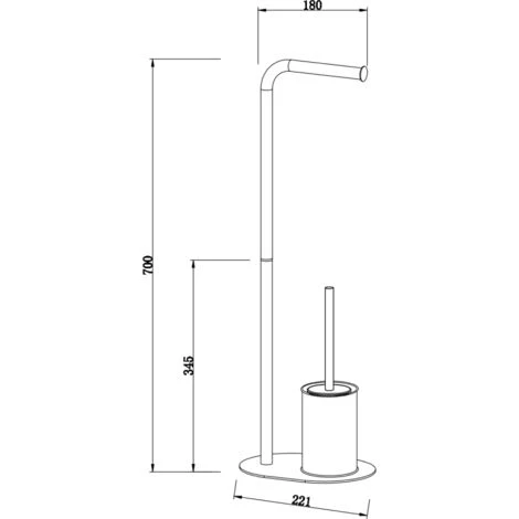PORTAROTOLO A PIANTANA CON PORTASCOPINO E BASAMENTO OVALE CROMATO 4 PORTAROTOLO A PIANTANA CON PORTASCOPINO E BASAMENTO OVALE CROMATO - immagine 4