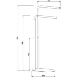 PIANTANA CON 2 BRACCI PORTA ASCIUGAMANI DI DESIGN NERO OPACO -Stile Bagno 70975657 4