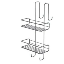 Mensola Portasapone In Acciaio Con 2 Ripiani