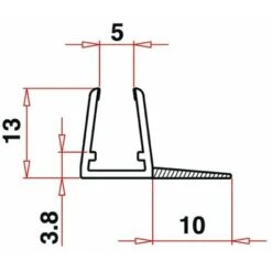 Profilo F3 Vetro 6/8 Baffo 10 -Stile Bagno 7111756 3