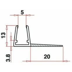Profilo F3 Vetro 6/8 Baffo 20 -Stile Bagno 7111757 3