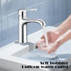 ZOLGINAH Rubinetto Del Bagno,rubinetto Del Lavabo In Ottone,rubinetto Del Bagno Miscelatore Monocomando Per Lavello Dell'acqua Fredda E Calda Con Rubinetto Del Tubo Flessibile -Stile Bagno 71127331 4