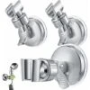 ZOLGINAH Pezzi Supporto Doccia Ventosa, Rotazione A 360° Soffione Doccia Regolabile Senza Foratura Per Bagno Doccia A Mano Accessorio Di Attacco (Argento)