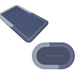 Tappetino Bagno Antiscivolo Super Assorbente Ovale Moderno 58x40 Da Doccia Vasca