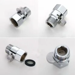 Valvola Di Arresto Per Soffione Doccia In Ottone Massiccio Con Interruttore Corto E Maniglia In Ottone Per Soffione Doccia Parti Di Ricambio Universali Cromo Lucido -Stile Bagno 71379215 3