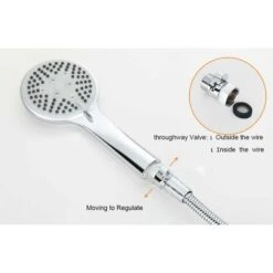 Valvola Di Arresto Per Soffione Doccia In Ottone Massiccio Con Interruttore Corto E Maniglia In Ottone Per Soffione Doccia Parti Di Ricambio Universali Cromo Lucido -Stile Bagno 71379215 5