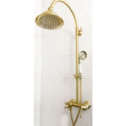 Colonna Doccia Retrò Leeds In Oro Spazzolato -Stile Bagno 71408747 4