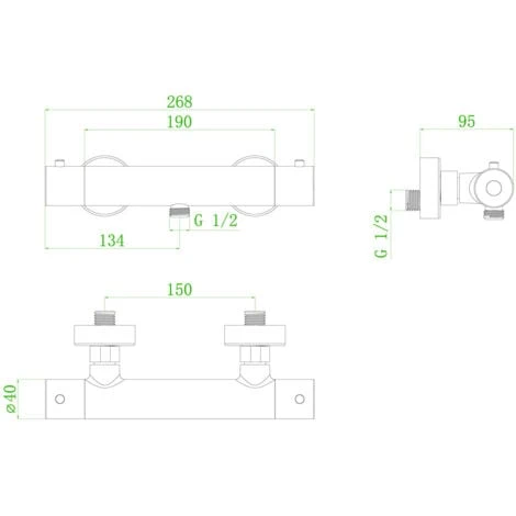 Miscelatore Termostatico Per Doccia Luisa In Gun Métal 3 Miscelatore Termostatico Per Doccia Luisa In Gun Métal - immagine 3