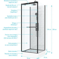 Cabina Doccia Quadrata 70x70x230 - Motivi Piastrelle Metropolitana - UNDERGROUND 70 -Stile Bagno 71441330 4