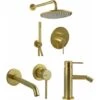 Kit Completo Bagno In Colore Oro Spazzoalto Gattoni Easy KITEASYSG6