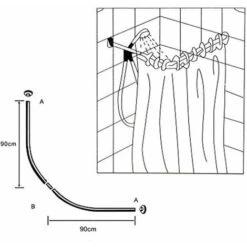 Bastone Per Tenda Doccia Curvo Universale Aste 90x90 Cm Bianco Asta Per Tende Arredo Bagno -Stile Bagno 72216183 3