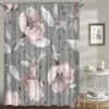 Tenda Da Doccia Impermeabile In Poliestere Per Tenda Da Doccia Con Fiore Rosa Per Decorazione Bagno 180 180 Cm