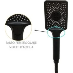 Colonna Doccia Senza Miscelatore ZIK, Saliscendi Con Soffione E Doccetta Estraibile 3 Getti + Deviatore - Nero 8 Colonna Doccia Senza Miscelatore ZIK, Saliscendi Con Soffione E Doccetta Estraibile 3 Getti + Deviatore - Nero -Stile Bagno 72659109 4