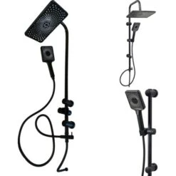 Colonna Doccia Senza Miscelatore ZIK, Saliscendi Con Soffione E Doccetta Estraibile 3 Getti + Deviatore - Nero 9 Colonna Doccia Senza Miscelatore ZIK, Saliscendi Con Soffione E Doccetta Estraibile 3 Getti + Deviatore - Nero -Stile Bagno 72659109 5