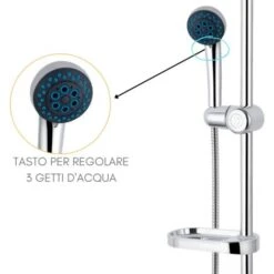 Colonna Doccia Senza Miscelatore ZIK, Saliscendi Con Doccetta 3 Getti + Portasapone -Stile Bagno 72879198 4