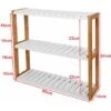 SoBuy Mensola Da Parete, Scaffale Pensile, Mensola Da Bagno, Soggiorno, Cucina, Mensola Ufficio, Mensola Bambù,FRG28-WN,IT (B60xT15xH54cm)