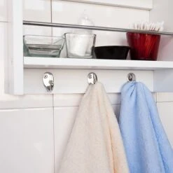 SoBuy Scaffale Pensile Da Parete, Mensola Da Bagno,Mensole Portasciugamani Bianco FRG33-W -Stile Bagno 7330508 5