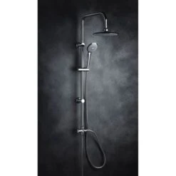 Saliscendi Per Doccia Asta In Ottone Con Soffione Tondo E Doccetta Mod. Alaska -Stile Bagno 7359614 3