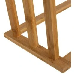 Porta Asciugamani Da Terra Piantana Legno Bambu' 3 Braccia Per Asciugamani Bagno -Stile Bagno 7373549 4