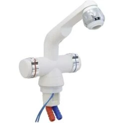 Barwig 4100-235 Rubinetto A Due Manopole Raccordo Tubo Flessibile 10 Mm Bianco, Cromo