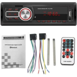 Autoradio Bluetooth 60W X 4 1 DIN Autoradio Stereo Con Telecomando Supporto MP3/USB/SD/TF/AUX/File -Stile Bagno 74440714 4