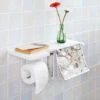 SoBuy Porta Carta Igienica Da Bagno Con Supporto,bianco, FRG175-W