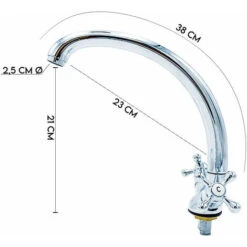 Miscelatore Rubinetto Cucina Curva Regolabile -Stile Bagno 74643093 3