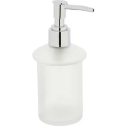 Trade Shop - Ricambio Dispenser Porta Sapone Liquido In Vetro Satinato Bagno Accessori