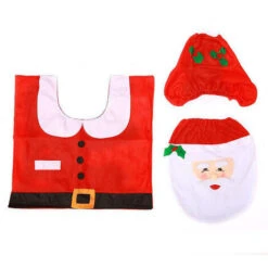 3 Nn / Set Tappetino Natalizio Set Di Tappetini Per Tappeti Tessili Per La Casa Di Natale - Modello Babbo Natale -Stile Bagno 74923722 3