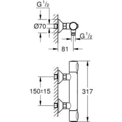 Grohe Miscelatore Termostatico Per Doccia Precision Flow, SafeStop, Cromo (34840000) -Stile Bagno 75280652 4