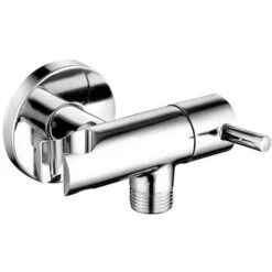 Rubinetto D'arresto Cromato Con Supporto Doccia Dal Design Tondo