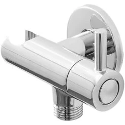 Rubinetto D'arresto Cromato Con Supporto Doccia Dal Design Tondo -Stile Bagno 75640984 3