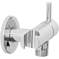 Rubinetto D'arresto Cromato Con Supporto Doccia Dal Design Tondo -Stile Bagno 75640984 4