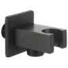 Supporto Doccetta Nero Opaco Con Presa Acqua Design Squadrato