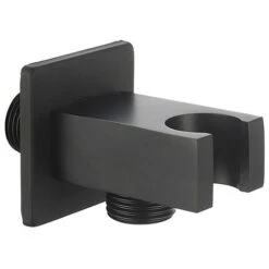 Supporto Doccetta Nero Opaco Con Presa Acqua Design Squadrato