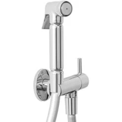 Idroscopino Cromato Ottone Completo Di Supporto A Muro Con Rubinetto