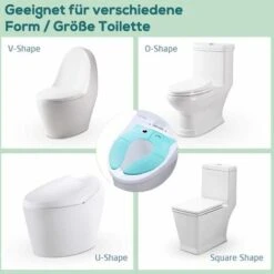 Sedile WC Da Viaggio Pieghevole Sedile WC Per Bambini Comfort Portatile Materiale PP Con 4 Cuscinetti In Silicone Antiscivolo E 1 Borsa Per Il Trasporto (blu) -Stile Bagno 75983401 5