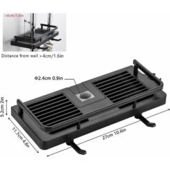 Mensola Per Doccia Portasapone Bagno Doccia Storage No Drilling Con Doccia Portasapone, Ganci E Portasciugamani Supporto Autoadesivo Antiruggine A Parete Nero 18MM-25MM -Stile Bagno 75983423 5