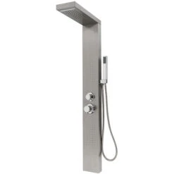 Pannello Colonna Doccia In Acciaio Inox, Doccia A Pioggia E Doccetta 15x47x130cm