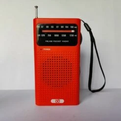 Radio Portatile Stazione Radio Transistor Pocket Radio Piccola Radio FM AM E Altoparlante (rosso)