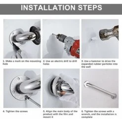 Maniglione Per Bagno, Maniglia Di Sicurezza Per Doccia, Maniglione Antiscivolo 30 Cm Per Bagno, Vasca, WC (nero) -Stile Bagno 76388518 5