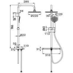 Colonna Doccia Serie Honduras Con Mensola Portaoggetti, Cromata -Stile Bagno 7642705 3