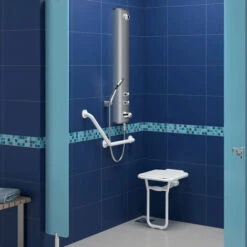 Sedile Da Doccia Pieghevole In Alluminio Con Piede DELABIE - 510400 -Stile Bagno 76436284 3