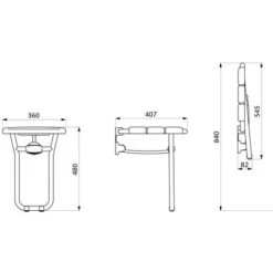 Sedile Da Doccia Pieghevole In Alluminio Con Piede DELABIE - 510400 -Stile Bagno 76436284 4
